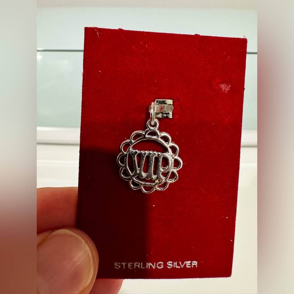 Sterling Silver VIP Bone Charm Pendant – Dog Lover Jewelry Charm